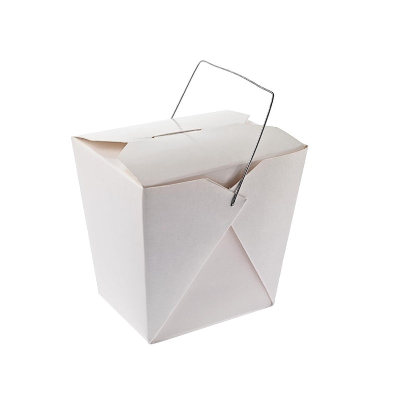 Green Direct 16 oz. Chinese Take Out Boxes â€“ White Paper Food Containers with Metal Handle, Pack of 50 â€“ Disposable To Go Boxes for Leftovers, Party Favors, Meal Prep, and Storage - Image 1